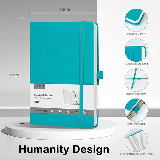 8 Pack Lined Journal Notebooks for Work, Travel, College, (A5 Size 100 GSM Thick Paper) - Classic Ruled, Hardcover Notepad for Writing 160 Pages, 5.5 x 8.3 inch - Multipack 8 Colors