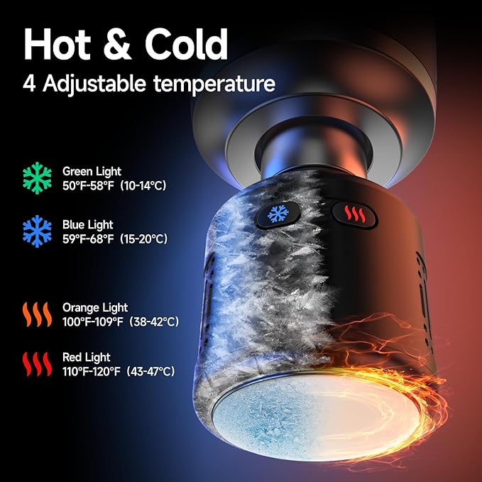 Percussion Massage Gun Deep Tissue with Heat and Cold, Portable Handheld Muscle Massager, Percussion Back Body Masajeador 12mm Amplitude for Athletes, Runner, Gifts for Men Women