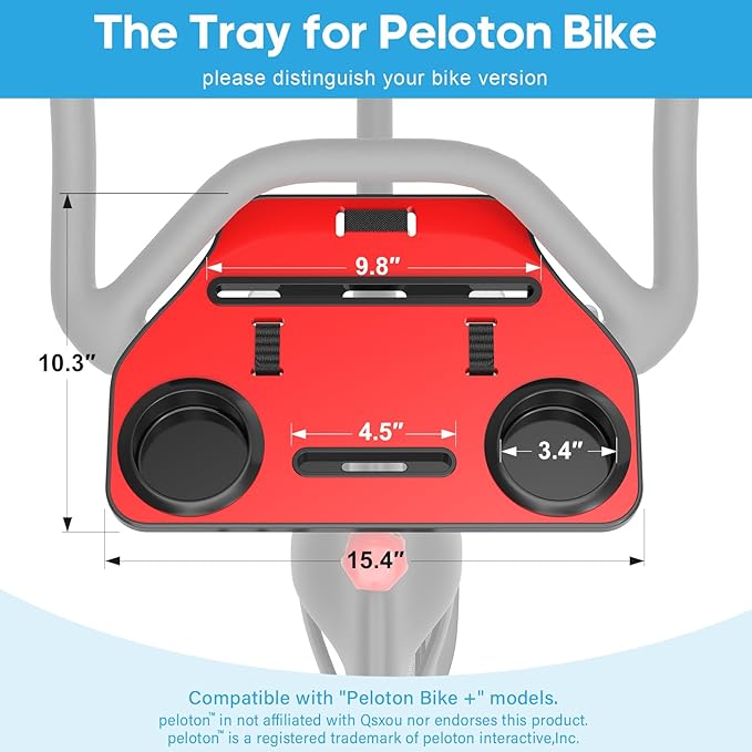 Desk Attachment for Peloton Bike+ (NOT Bike) Tray Holder for Phone, Cup, Tablet, Ergonomic Platform Tray Accessories for Peloton Spin Bikes(red)