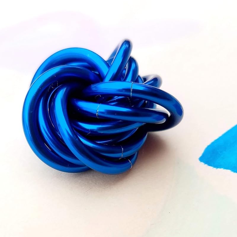 Möbii Fidget Ball (Solid Color): Quiet Mobius ADHD Anxiety Stim Stress Relief Toy Tool for Home Travel Office or Desk (Small, Full, Cobalt)