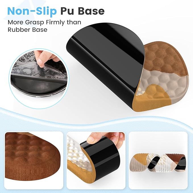 HAOCOO Ergonomic Mouse Pad with Wrist Support and Keyboard Pad Set, 3 PCS Computer Carpal Tunnel Mouse Pads for Desk with Coaster, Memory Foam Mousepad for Home Office, Brown Boho