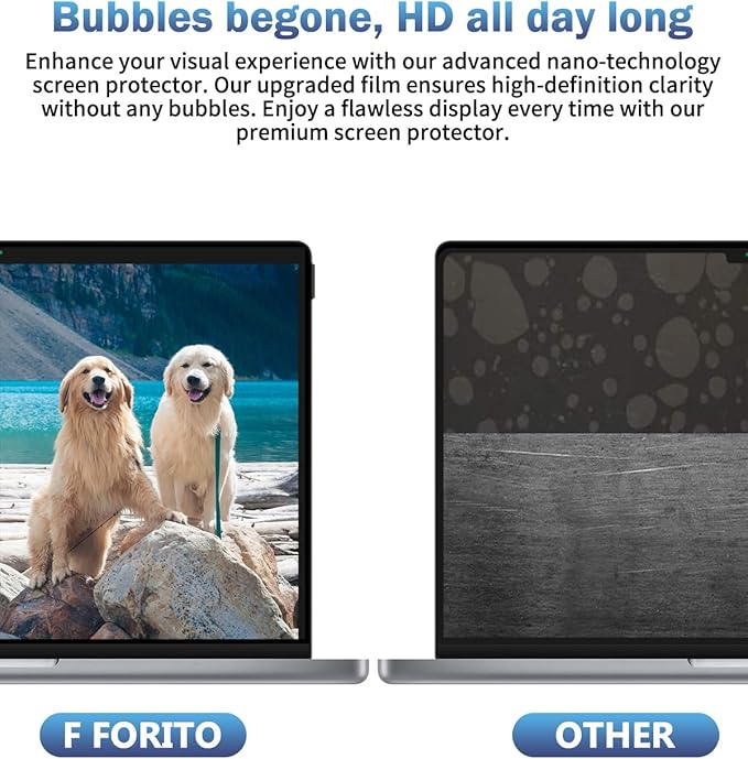 F FORITO Laptop Privacy Screen Protector Compatible with Apple MacBook Air 15.3-inch 2024 2023 Release M3 A3114 M2 A2941, Removable Anti Blue Light Crystal Clear Privacy Screen Filter