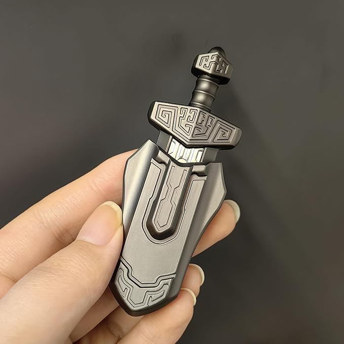 EDC Sword Decompression Toys Fidget Sliders Fidget Toys Stress Relief for Adults Magnetic Metal Toys Anti-Anxiety Office Desk Toys (Grey)