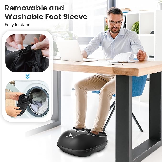 COMFIER Shiatsu Foot Massager Machine with Heat, Foot Massager for Neuropathy Plantar Fasciitis, Deep Kneading Feet Massager with Heat, Relax for Home Office,Up to Men Size 13