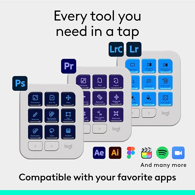 Logitech MX Master 3S Wireless Mouse Standard Edition with Logi Bolt USB Receiver + MX Creative Console: Mouse, Programmable Keys and Dial for Graphic Design, Video Editing, Adobe and More - Pale Grey