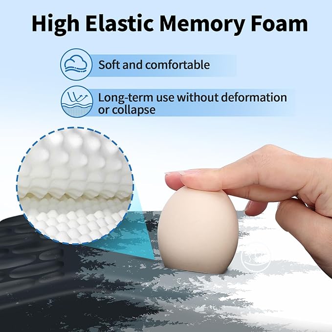 Ergonomic Mouse Pad with Wrist Rest Support, Mousepad with Comfortable Memory Foam Wrist Rest and Non-Slip PU Base for Pain Relief, Computer, Laptop, Office, Home (Forest-2)