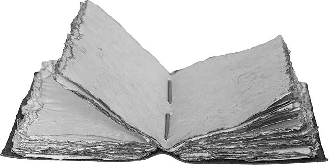 LEATHER VILLAGE Tree of Life Journal - 6 X 4 (A6) inches - Rustic Black - 200 Antique Deckle Edge Handmade Paper – Book of Shadows - Vintage Leather Bound Journal for Women & Men