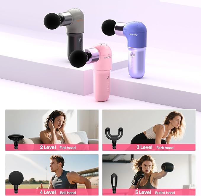 Super Mini Massage Gun, Deep Tissues Percussion Muscle Massager, Compact Sports Travel Massage Gun, Portable Massager Gun for Gifts for her him, Pink