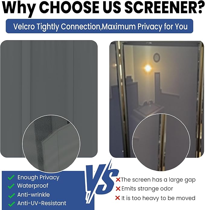 Room Divider, 4 Panel Upgraded Folding Privacy Screen, 88” Highly Secretive Separation with 3 Metal Feet, Partition Screen, Lightweight Freestanding Wall Divider Bedroom (Grey)