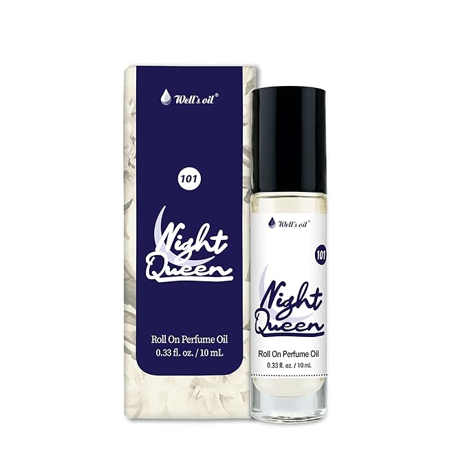 Well's Oil Roll-On Perfume Oil (Night Queen) | Crisp Bergamot Notes | Long-Lasting | Paraben-Free | 0.33 Fl Oz / 10 ml
