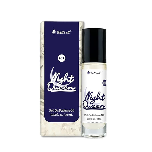 Well's Oil Roll-On Perfume Oil (Night Queen) | Crisp Bergamot Notes | Long-Lasting | Paraben-Free | 0.33 Fl Oz / 10 ml