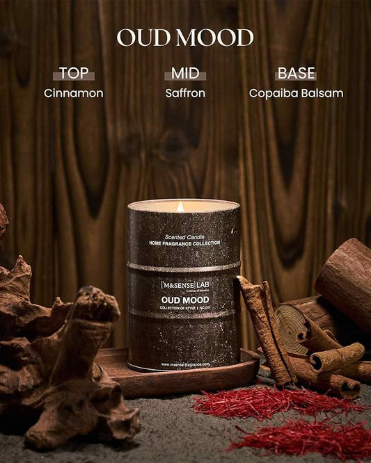 M&SENSE Oud Mood Scented Candles Natural Non Toxic, Aromatherapy Candle for Stress Relief Meditation Relaxing, Housewarming Gifts for Women Men, 11.3oz 70 Hour Long Burning