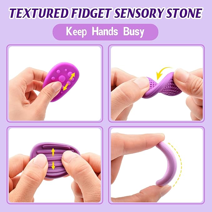 Fidget Toys Sensory Stones for Kids and Adults,6 PCS Texture Worry Stone for Anxiety Autism Teen Calm Down & ADHD Stress Relief,Quiet Fidgets for Classroom Small Prizes Gifts for Travel Toy
