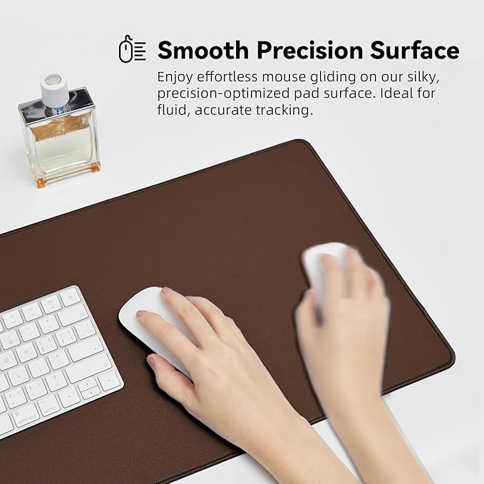 Waterproof Large Gaming Mouse Pad with Durable Stitched Edges, Non-Slip Rubber Base, Grainy Jacquard Mouse Mat Desk Pad for Home Office Gaming, 31.5"x11.8"x0.12", Coffee