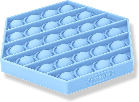 TOMMIKE Hexagon Push Pop Fidget Toy Bubble Sensory for Anxiety & Stress Relief Special Needs Autism Learning Office School Game Crafts Kids Adults (Cerulean)