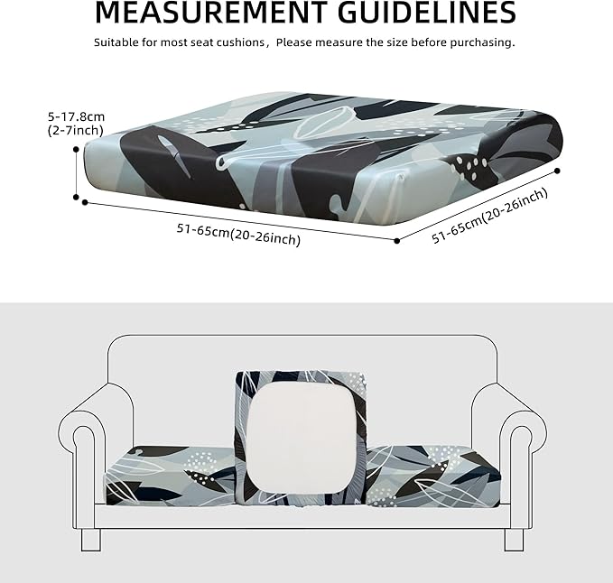 8Pcs Stretch Patio Cushion Covers Outdoor Cushion Cover, Jacquard Stretch Cushion Covers, Cover Replacement, Outdoor Sofa Covers, Washable Furniture Couch Cushion Cover (Iceland)