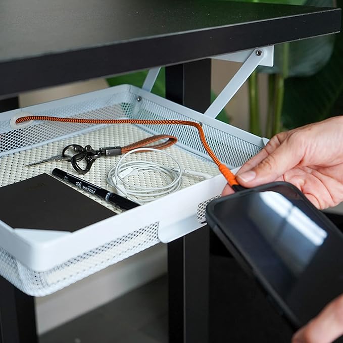 Everything Keeper - Organizer for Home, Kitchen, Bathroom, RV, Small Spaces - Storage Organizers - Compact Metal Basket - Under Cabinet Holder - Easy Install - Holds Strong - 13 x 10 x 2.5 in