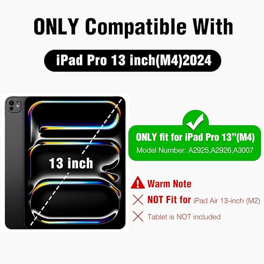 Nillkin iPad Pro 13 inch Case with Keyboard M4 2024, Slide Camera Cover, iPad Pro 13 Case with Pencil Holder and 7 Colors Backlit Wireless Detachable Keyboard, Multi-Touch Trackpad