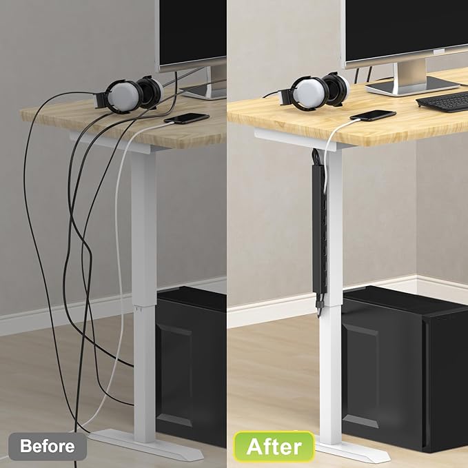 2 Pack Magnetic Cord Organizer,31 (2X15.4) Inch Cable Raceway,Open Slot Cable Management Under Desk,Wire Cover and Desk Cable Holder Organizer for Home & Office,Cord Hider to Hide Tv/Net