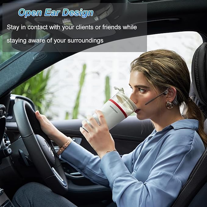 Open Ear Bone Conduction Headphones with mic - Bluetooth Headset Waterproof Bone Conducting Earphones, Headphones Wireless Earbuds Set, with QCC Chip, CVC8.0 Noise-canceling