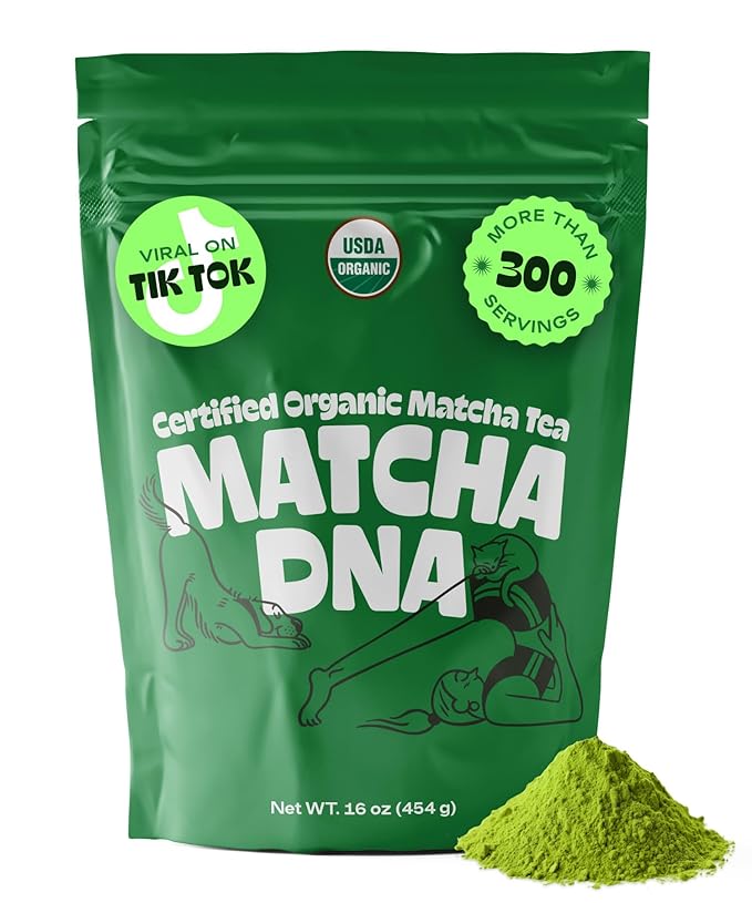 MATCHA DNA Certified Organic Matcha Green Tea Powder (16 oz BAG)