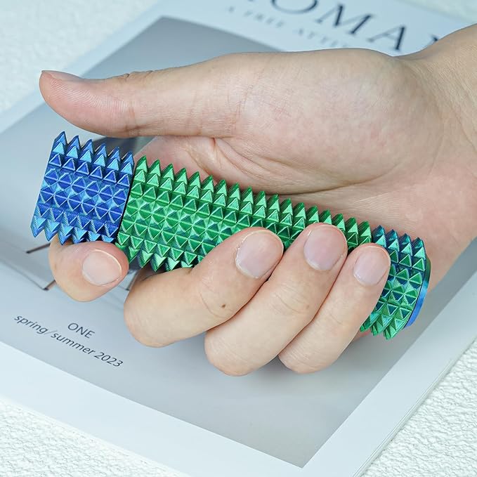 Fidget Roller Adults Teens Sensory Little Stim Gadget for Anxiety Relief Mild Ouchie,Desk Focus Tool Portable Hand Spinner Gifts Idea White Elephant Stocking Christmas(Blue Green,Compact Fit)