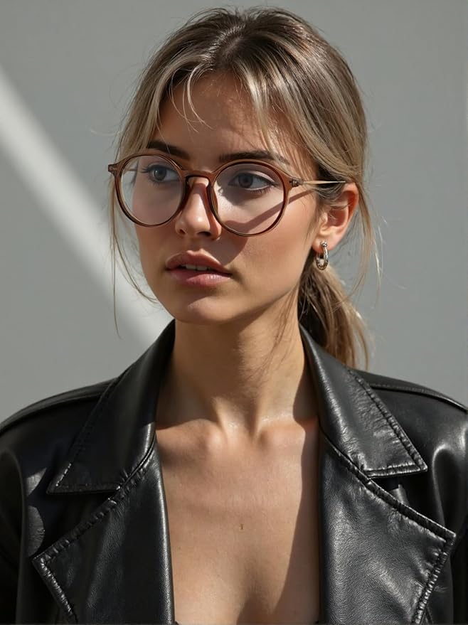 VISOONE Round Lightweight Blue Light Blocking Glasses Women Men Fashion Cute Thin Eyewear Niko