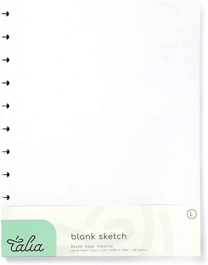 Talia Discbound Notebook Refills (Blank Pages, Letter (8.5in x 11in))