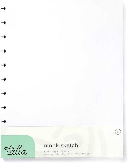 Talia Discbound Notebook Refills (Blank Pages, Letter (8.5in x 11in))