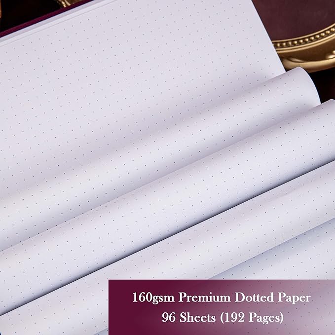 Bullet Dotted Journal, No Bleed Thick 160gsm Dotted Journal, A5 Dot Notebook, 5.8 X 8.2 IN, Hardcover Notebooks for Personal Organizers