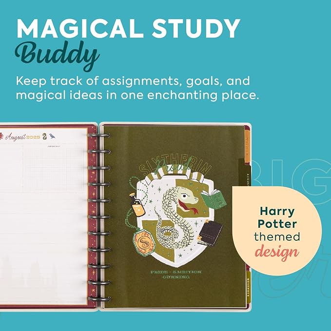 Happy Planner Harry Potter Disc-Bound 12-Month July 2025–June 2026 Planner, Big Size, Student Layout, Back to Hogwarts