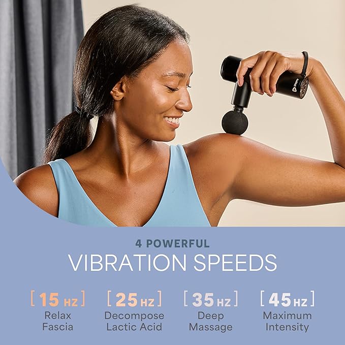 LifePro Percussion Massage Gun FSA HSA Eligible– Deep Tissue Handheld Massager for Athletes – Muscle Recovery Tool for Men & Women – Quiet, Portable with Attachment Heads & Travel Case