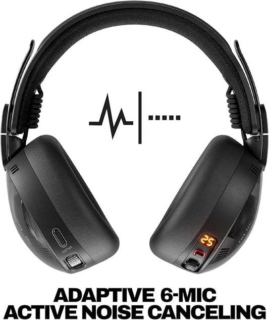 Skullcandy Aviator 900 ANC Wireless Over-Ear Bluetooth Headphones, THX Spatial Audio with Head Tracking, Adaptive Noise Cancelling, Up to 60 Hours Battery, Microphone for iPhone Android - True Black