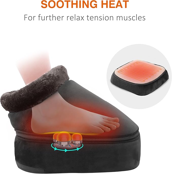 Snailax Shiatsu Foot Massager with Heat,Gentle Foot Warmer,2-in-1 Electric Feet Massage,Kneading Massagers for Back,Leg,Feet Warmer Under Desk,Gifts for Women,Men