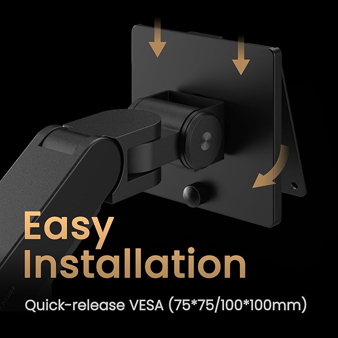 BenQ BDH01 Dual Monitor Arm -Gas Spring Monitor Stand for 2 Screens Up to 35'' & 44lbs, Heavy Duty, Quick Installation, No Sagging, Top Clamp and Grommet Base, Reinforcement Plate, VESA 75x75 &100x100
