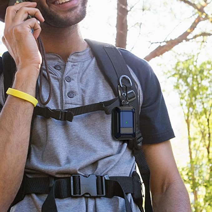 Valkit Armor Series Full-Body Shockproof Protective Case Cover for AirPods Pro 2nd/1st Generation Charging Case with Carabiner Keychain, LED Indicator, and Accessory Pouch