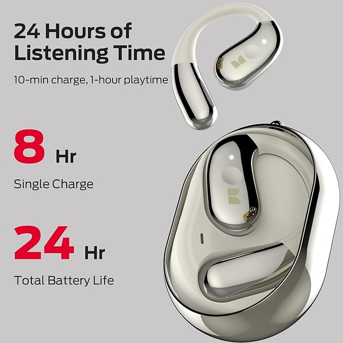 Monster Open Ear AC360, Wireless Bluetooth Rotary Earphone, with Lanyard, Upgraded Bluetooth 6.0, Touch Control, 24h Long Battery Life, IPX5 Waterproof,Long-Lasting Wear Without Fatigue