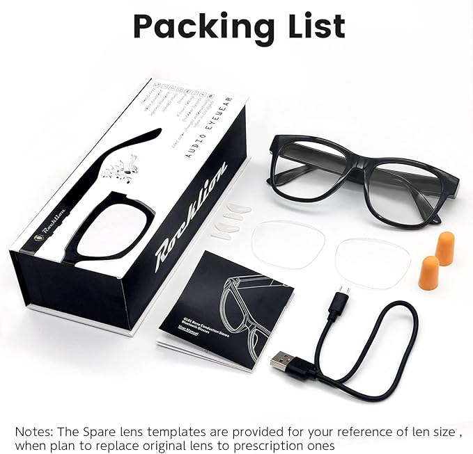 Bone Conduction Glasses, Open-Ear Headphones Bluetooth, Photochromic Sunglasses Anti Blue Ray, IP6 Waterproof Audio Glasses, Hand-Free Calling and Music, Smart Glasses for Women and Men