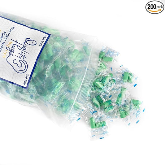 Quality Foam Earplugs 200 Pair - 32dB Noise Cancelling Soft High Decibel Ear Plugs for Noise Reduction Ear Protection Concerts Loud Music