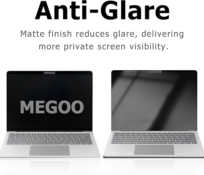 Megoo Privacy Screen for Macbook Pro 13 Inch (2016-2022, M1, M2) / Macbook Air 13 in (2018-2021, M1), Blue Light Filter, Matte Finish, Anti-Glare Eye Protection – Premium Business Protection