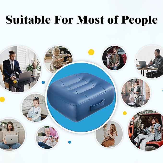 Adult Booster Seat for Car/Portable Booster Seat for Driver/Breathable Non-Slip Seat Cushions with Practical Handle for The Car, Office, Wheelchair, Broader Vision, 17.7"x15.7"x4.7"（Blue）