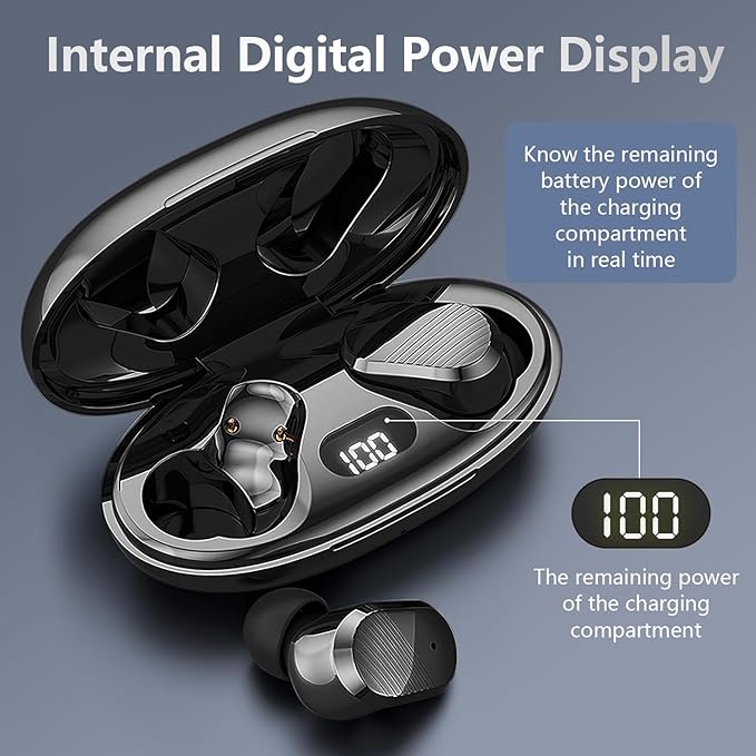 Echolabs Wireless Earbuds，Echo 2025 Edition Audio Earbuds with Bluetooth 5.2，Mini Binaural Sports Waterproof Headset (Black)