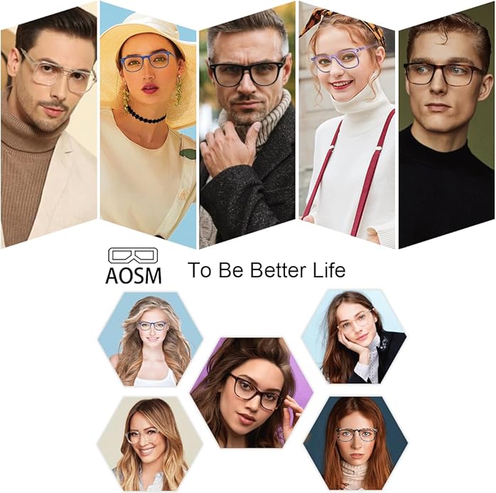 Blue Light Blocking Glasses, Blue Blocker Computer Glasses for Men Women, Anti Glare 400 UV & Eye Strain Fake Square Glasses