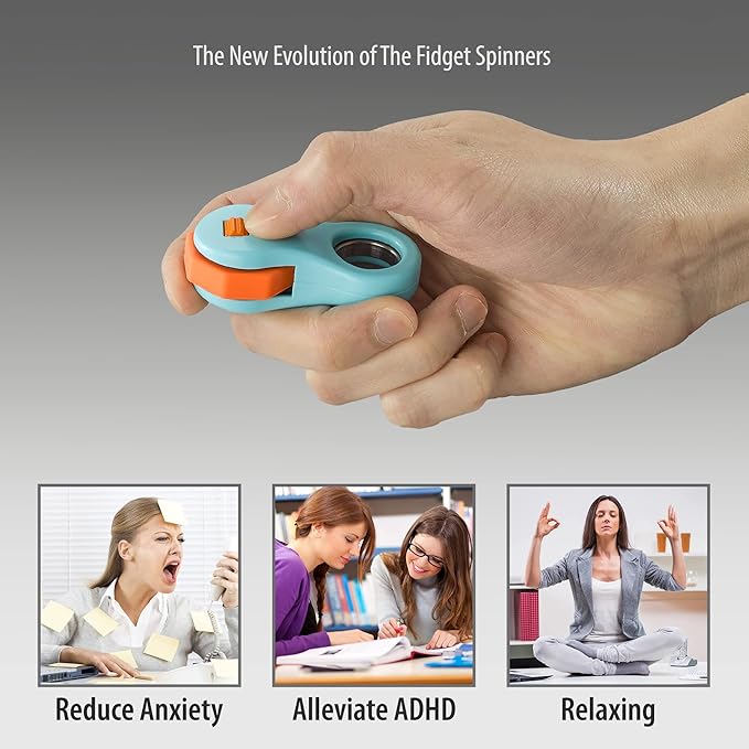 Fidget Toy,Fidget Spinners Toy for Adults and Kids,Gifts Suitable for Children with Autism and ADHD,Quiet Office Desk Toy,Excellent for Relieving Stress and Anxiety Toys (Blue)