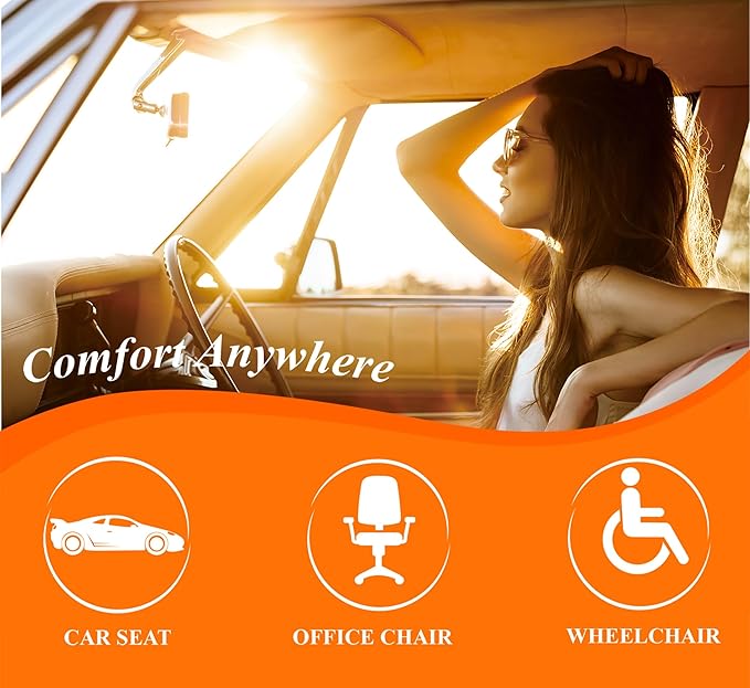 kingphenix Premium Car Seat Cushion, Memory Foam Driver Seat Cushion to Improve Driving View- Coccyx & Lower Back Pain Relief - Seat Cushion for Car, Truck, Office Chair (4D Mesh Gray&Black)