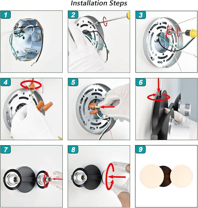 Bathroom Vanity Light Fixtures, Modern 2 Lights Globe Wall Sconce Lighting Matte Black, Porch Wall Mount Light Fixture for Bathroom, Mirror Cabinets Hallway Stairs (Matte Black, 2-Light)