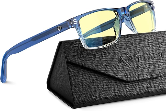 ANYLUV Blue Light Glasses Men Woman, Blue Light Blocking Glasses for Computer Gaming, Eye Strain Relief Eye Protection
