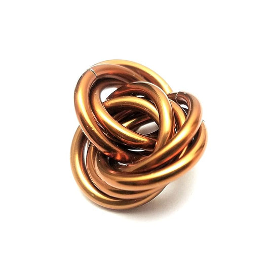 Möbii Fidget Ball (Solid Color): Quiet Mobius ADHD Anxiety Stim Stress Relief Toy Tool for Home Travel Office or Desk (Small, Half, Caramel)