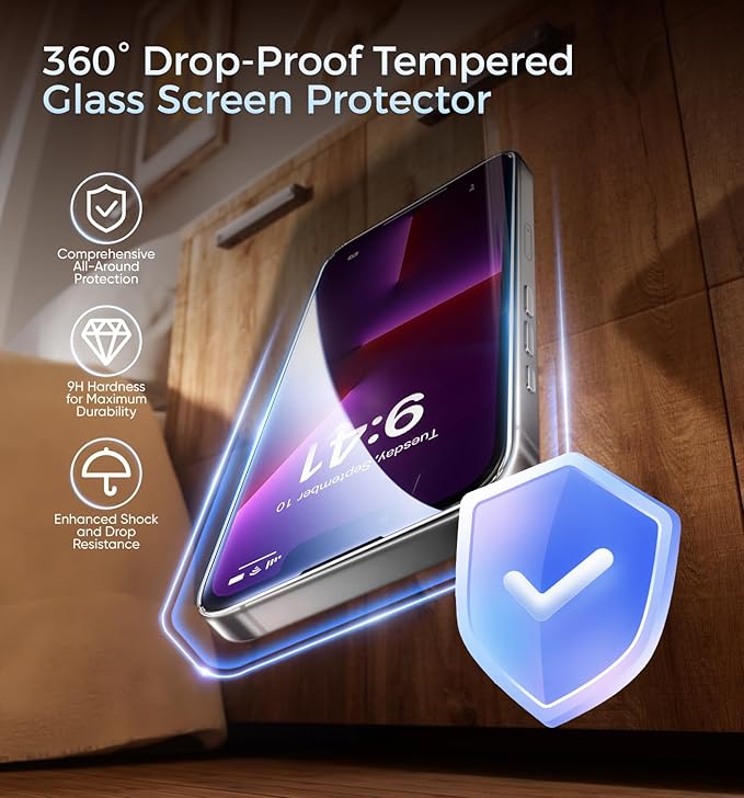 MAGIC JOHN 3rd Gen Upgraded for iPhone 13ProMax/14Plus Screen Protector 6.7 Inch,HD Clear,Shatterproof Tempered Film,Auto Dust-Elimination,Bubble Free,Easy Installation,2 Pack