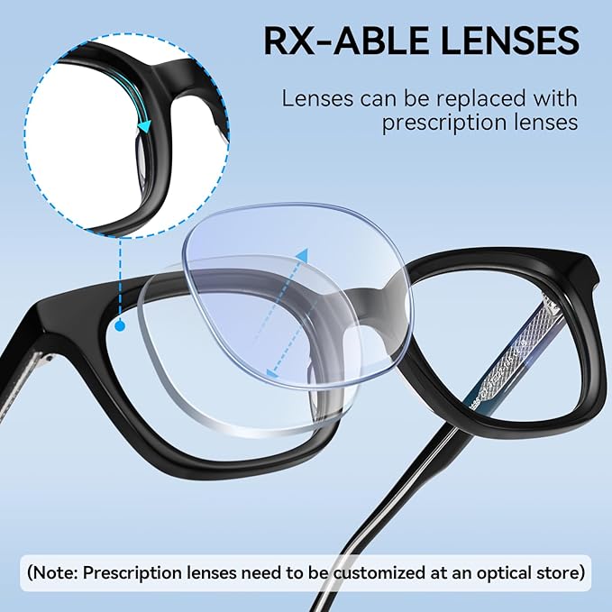 Dollger Blue Light Blocking Glasses For Woman Men Thick Frame Round Non-Prescription, pertain Work，Computer Gaming，TV